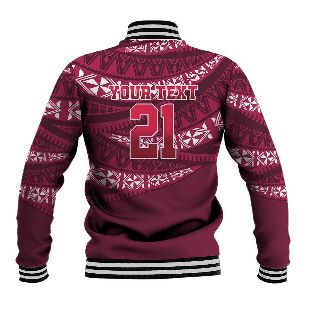 Queensland Rugby Pacific Custom Baseball Jacket Pasifika Tapa Pattern
