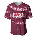 Queensland Rugby Pacific Custom Baseball Jersey Pasifika Tapa Pattern