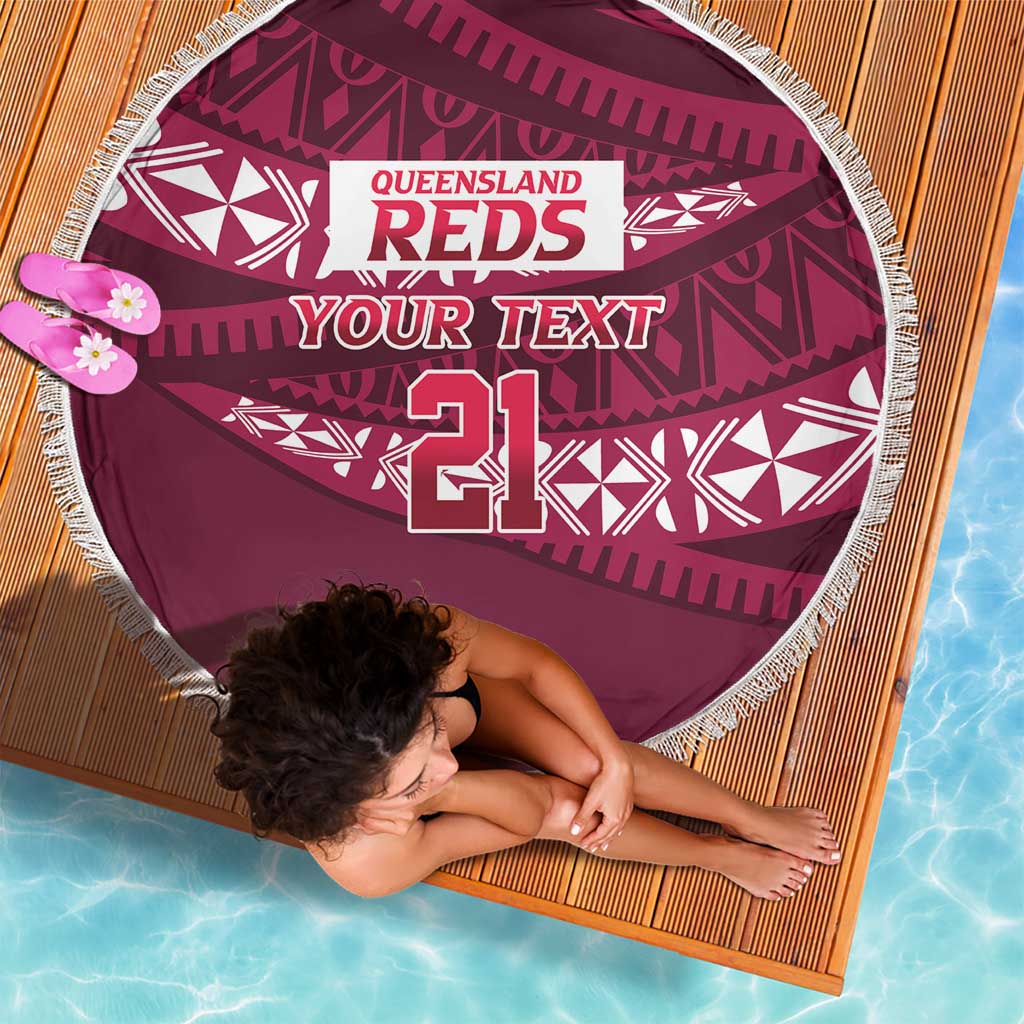 Queensland Rugby Pacific Custom Beach Blanket Pasifika Tapa Pattern
