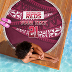 Queensland Rugby Pacific Custom Beach Blanket Pasifika Tapa Pattern
