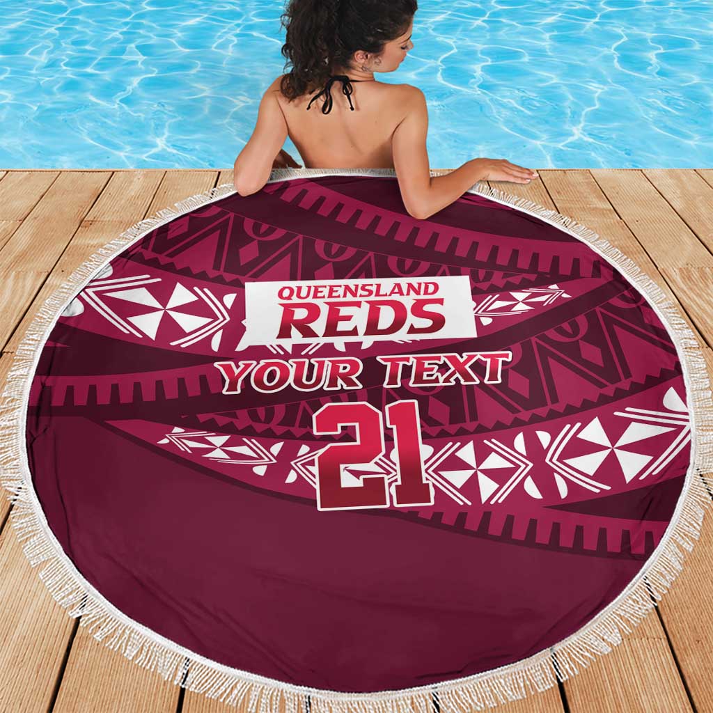 Queensland Rugby Pacific Custom Beach Blanket Pasifika Tapa Pattern