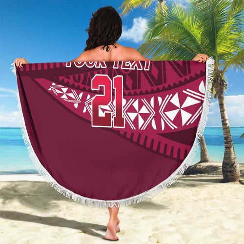 Queensland Rugby Pacific Custom Beach Blanket Pasifika Tapa Pattern