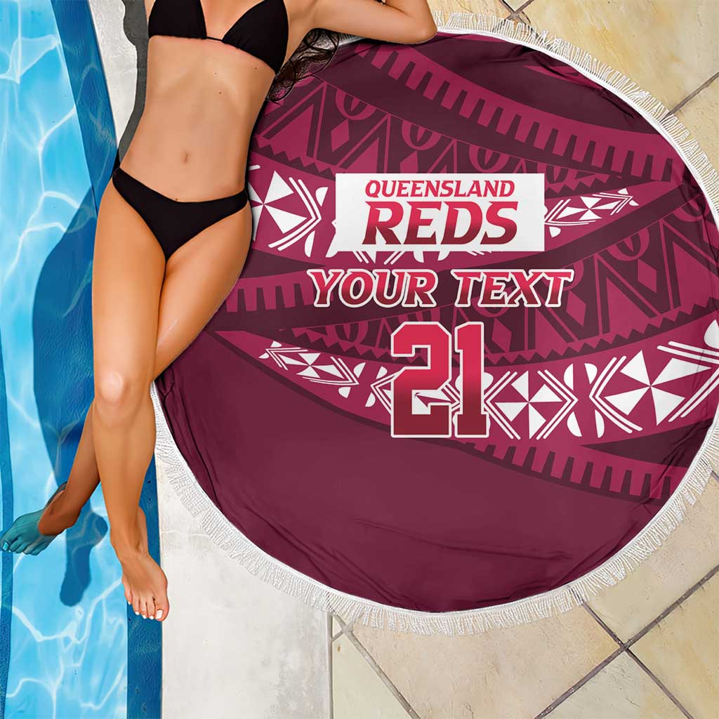 Queensland Rugby Pacific Custom Beach Blanket Pasifika Tapa Pattern