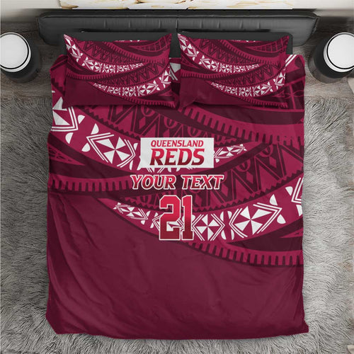 Queensland Rugby Pacific Custom Bedding Set Pasifika Tapa Pattern