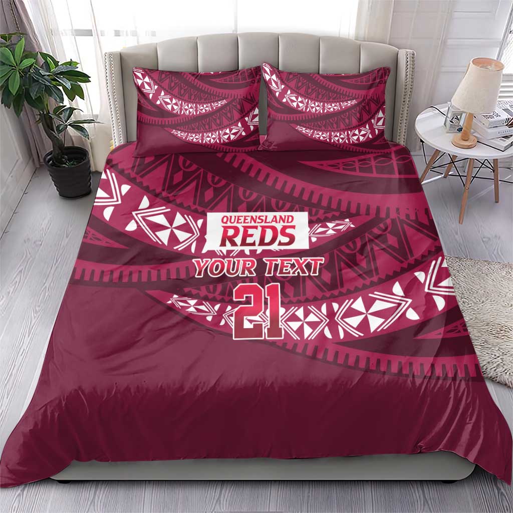 Queensland Rugby Pacific Custom Bedding Set Pasifika Tapa Pattern