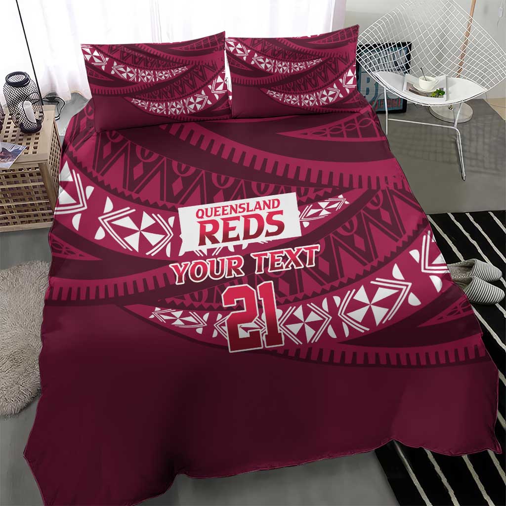 Queensland Rugby Pacific Custom Bedding Set Pasifika Tapa Pattern