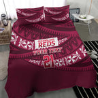 Queensland Rugby Pacific Custom Bedding Set Pasifika Tapa Pattern