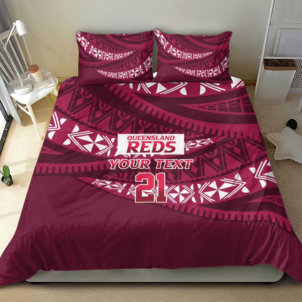 Queensland Rugby Pacific Custom Bedding Set Pasifika Tapa Pattern