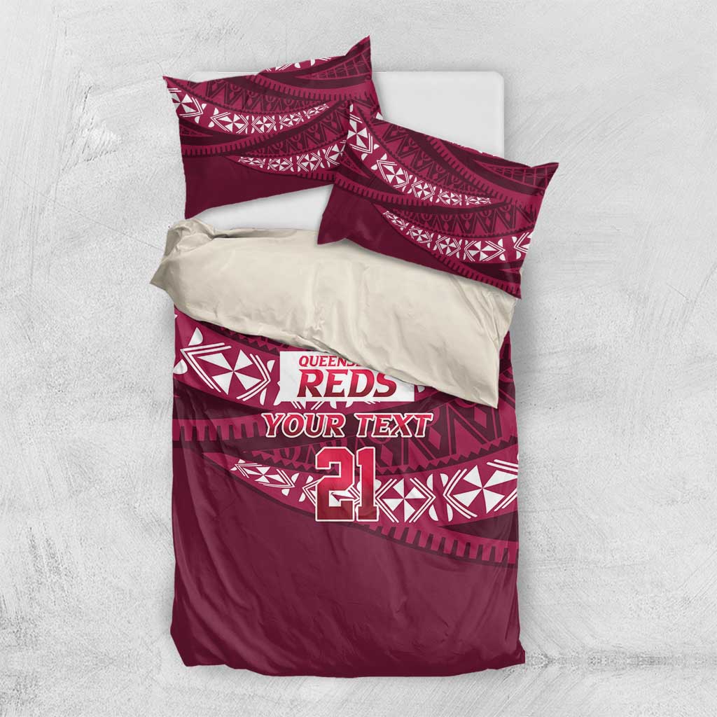 Queensland Rugby Pacific Custom Bedding Set Pasifika Tapa Pattern