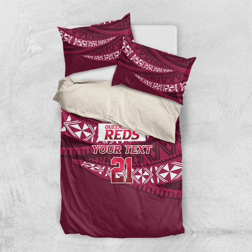 Queensland Rugby Pacific Custom Bedding Set Pasifika Tapa Pattern