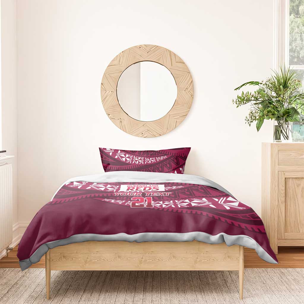 Queensland Rugby Pacific Custom Bedding Set Pasifika Tapa Pattern