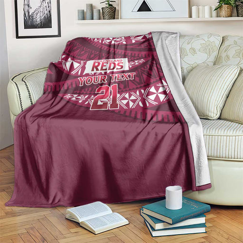 Queensland Rugby Pacific Custom Blanket Pasifika Tapa Pattern