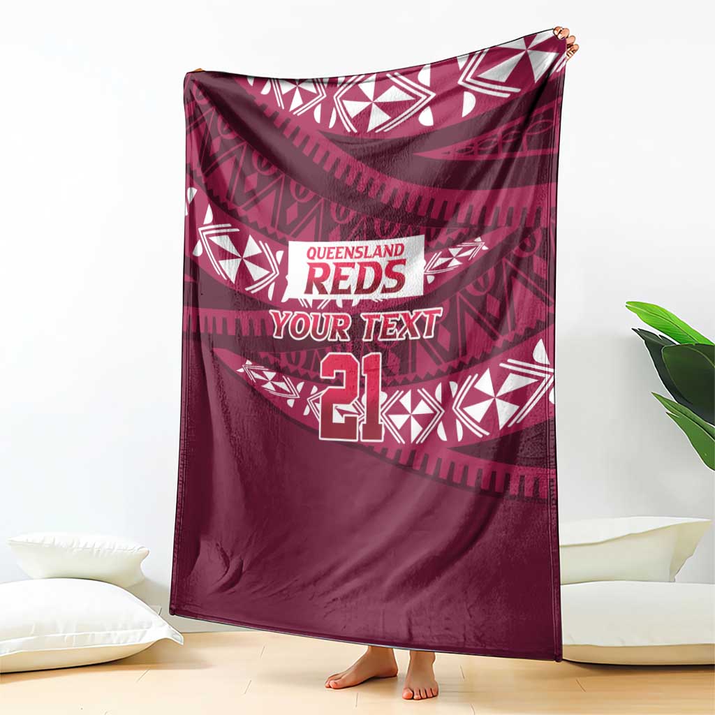 Queensland Rugby Pacific Custom Blanket Pasifika Tapa Pattern