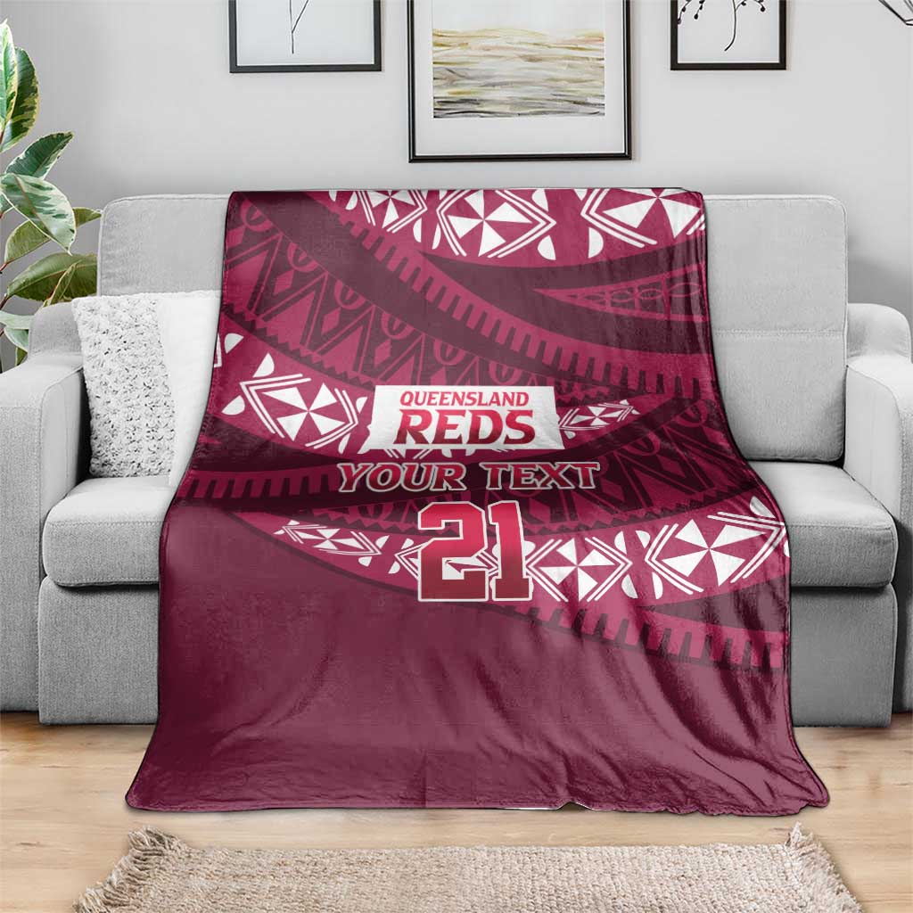 Queensland Rugby Pacific Custom Blanket Pasifika Tapa Pattern