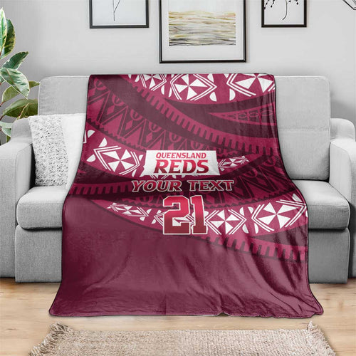 Queensland Rugby Pacific Custom Blanket Pasifika Tapa Pattern