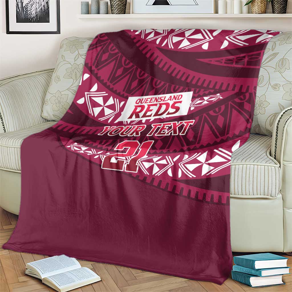 Queensland Rugby Pacific Custom Blanket Pasifika Tapa Pattern
