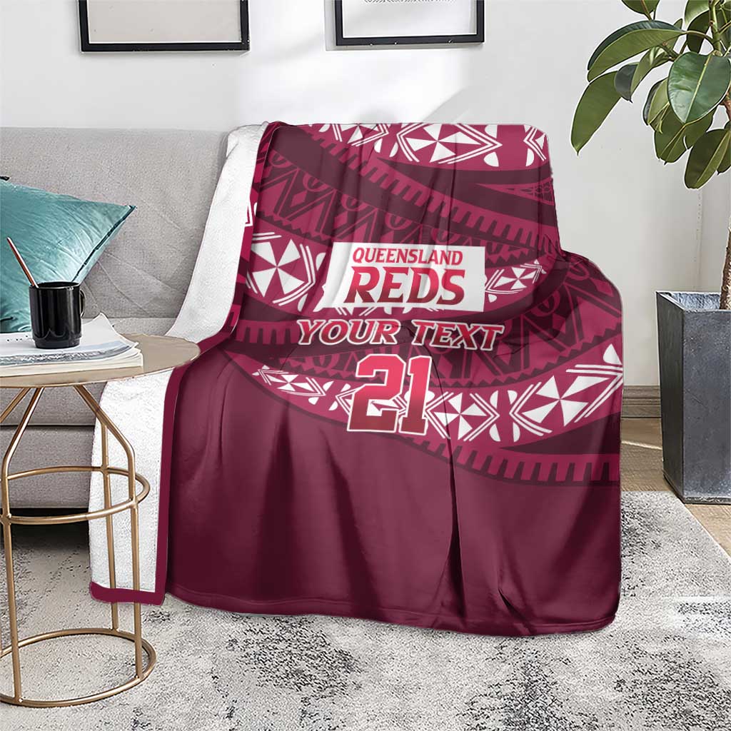 Queensland Rugby Pacific Custom Blanket Pasifika Tapa Pattern