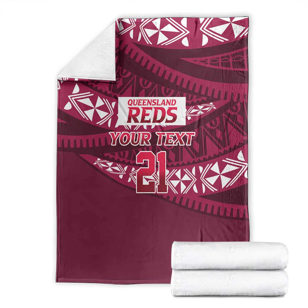 Queensland Rugby Pacific Custom Blanket Pasifika Tapa Pattern