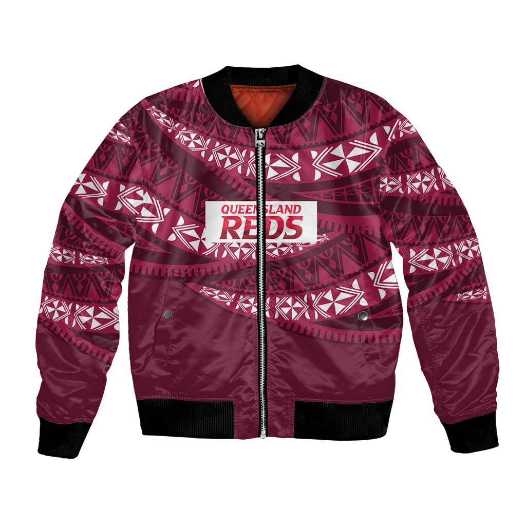 Queensland Rugby Pacific Custom Bomber Jacket Pasifika Tapa Pattern