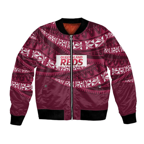 Queensland Rugby Pacific Custom Bomber Jacket Pasifika Tapa Pattern