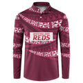 Queensland Rugby Pacific Custom Button Sweatshirt Pasifika Tapa Pattern