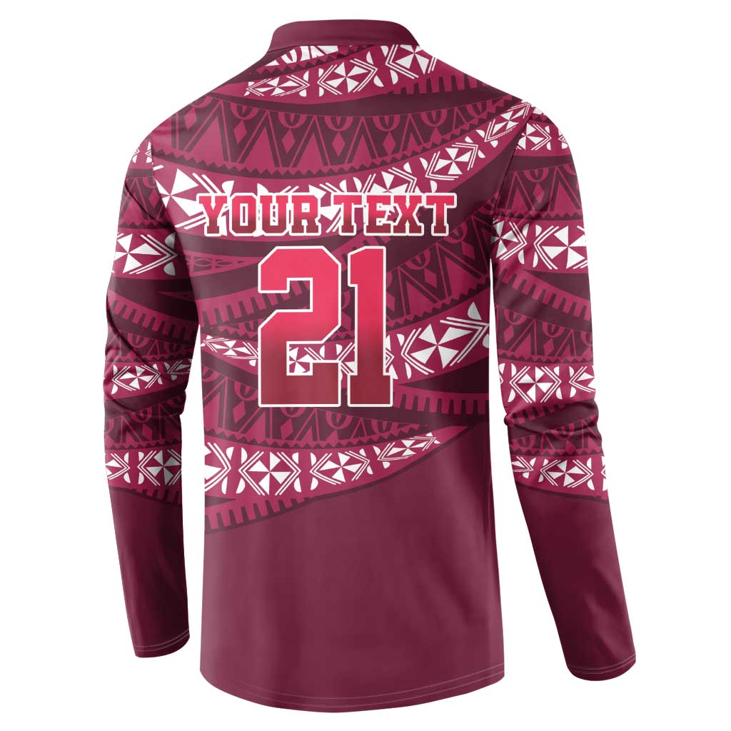 Queensland Rugby Pacific Custom Button Sweatshirt Pasifika Tapa Pattern