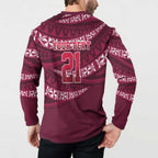 Queensland Rugby Pacific Custom Button Sweatshirt Pasifika Tapa Pattern
