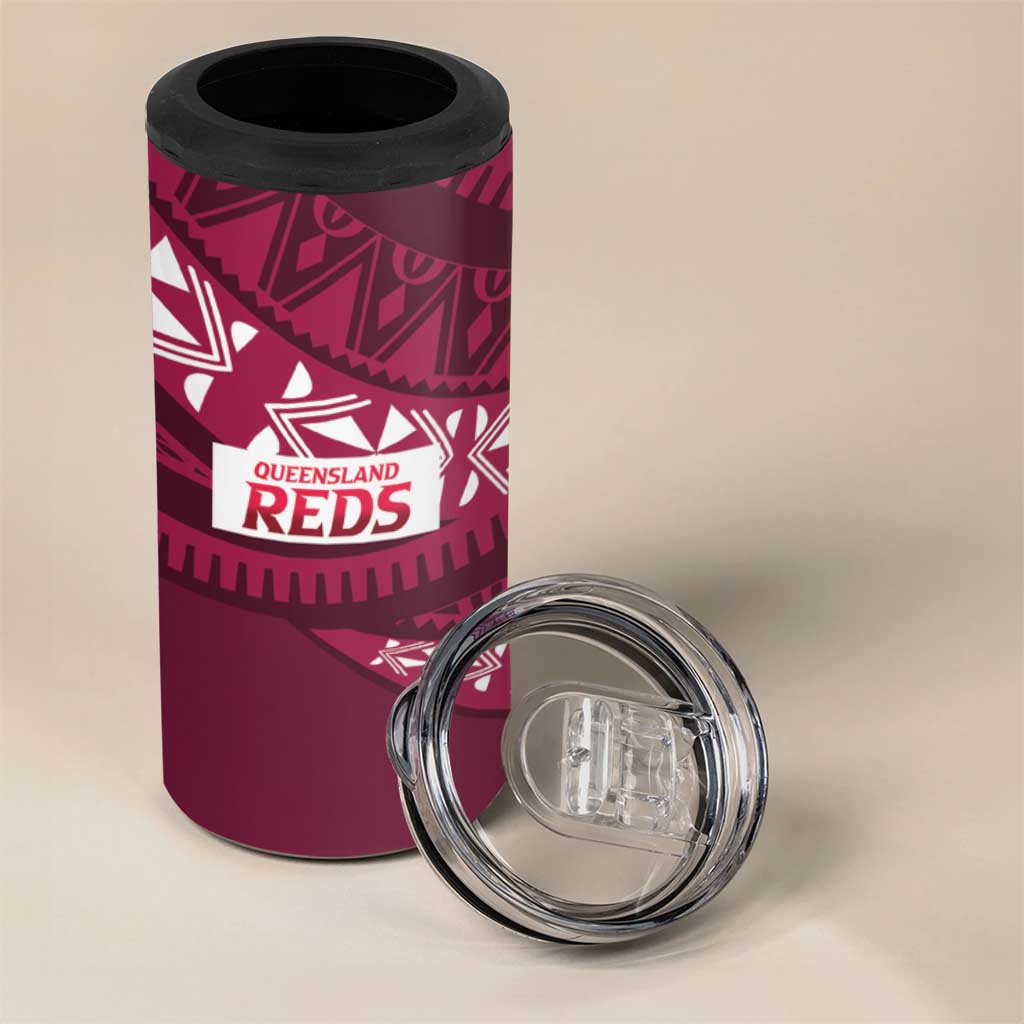 Queensland Rugby Pacific Custom 4 in 1 Can Cooler Tumbler Pasifika Tapa Pattern