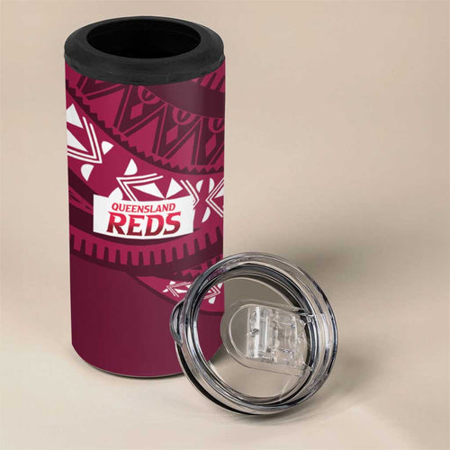 Queensland Rugby Pacific Custom 4 in 1 Can Cooler Tumbler Pasifika Tapa Pattern