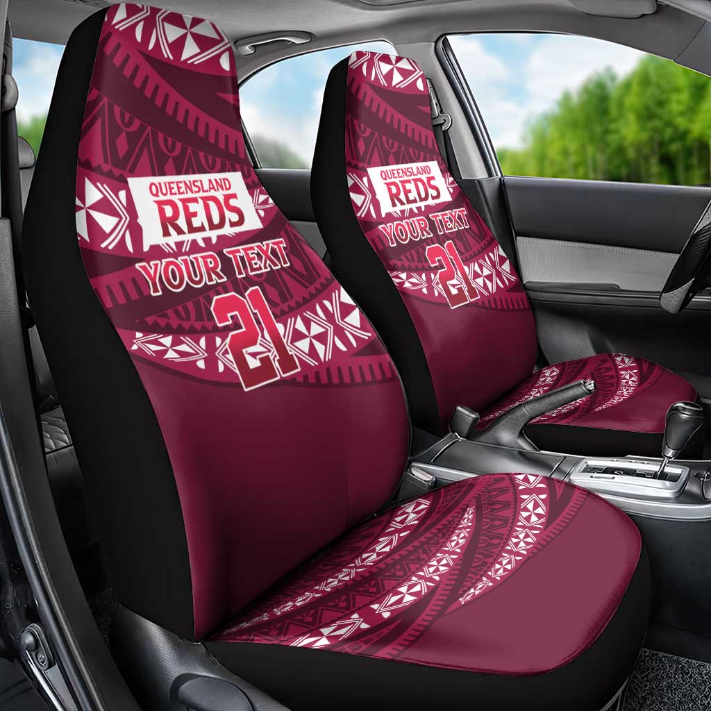 Queensland Rugby Pacific Custom Car Seat Cover Pasifika Tapa Pattern
