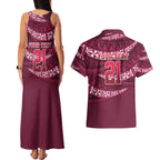 Queensland Rugby Pacific Custom Couples Matching Tank Maxi Dress and Hawaiian Shirt Pasifika Tapa Pattern