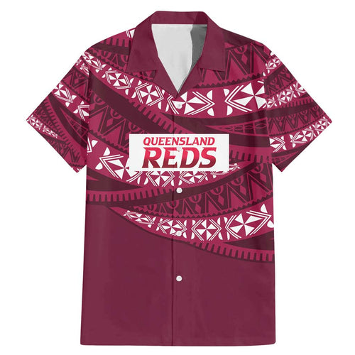 Queensland Rugby Pacific Custom Family Matching Mermaid Dress and Hawaiian Shirt Pasifika Tapa Pattern