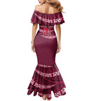 Queensland Rugby Pacific Custom Family Matching Mermaid Dress and Hawaiian Shirt Pasifika Tapa Pattern
