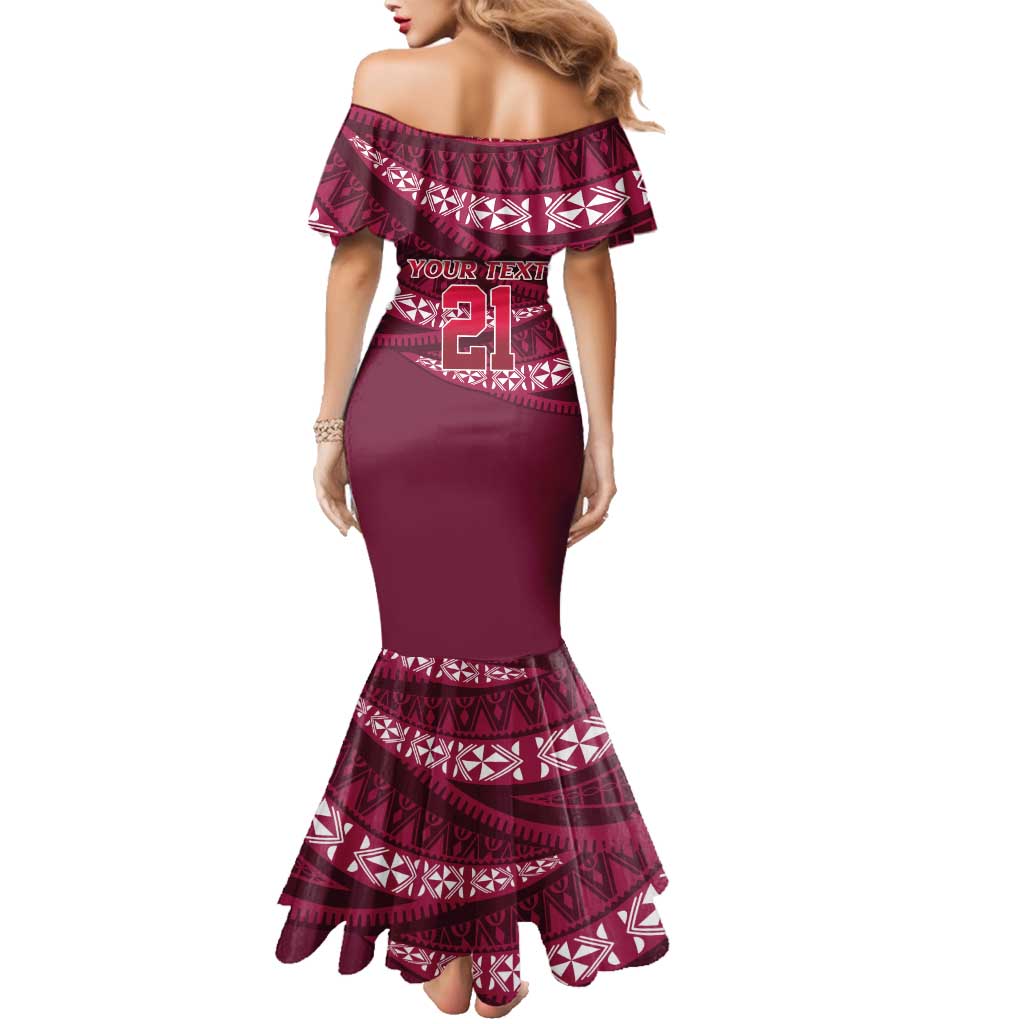 Queensland Rugby Pacific Custom Family Matching Mermaid Dress and Hawaiian Shirt Pasifika Tapa Pattern