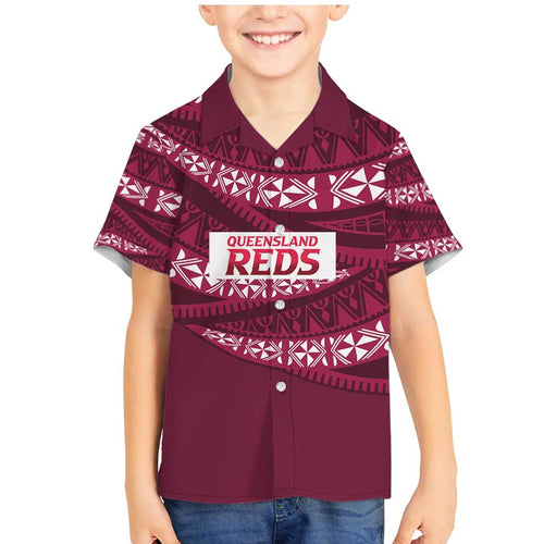 Queensland Rugby Pacific Custom Family Matching Mermaid Dress and Hawaiian Shirt Pasifika Tapa Pattern