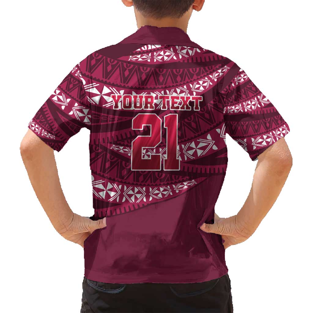 Queensland Rugby Pacific Custom Family Matching Off Shoulder Maxi Dress and Hawaiian Shirt Pasifika Tapa Pattern