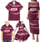 Queensland Rugby Pacific Custom Family Matching Puletasi and Hawaiian Shirt Pasifika Tapa Pattern