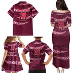Queensland Rugby Pacific Custom Family Matching Puletasi and Hawaiian Shirt Pasifika Tapa Pattern