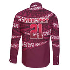 Queensland Rugby Pacific Custom Family Matching Puletasi and Hawaiian Shirt Pasifika Tapa Pattern