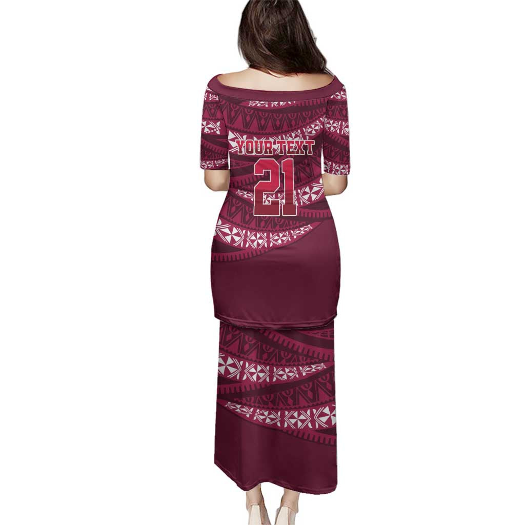 Queensland Rugby Pacific Custom Family Matching Puletasi and Hawaiian Shirt Pasifika Tapa Pattern