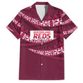Queensland Rugby Pacific Custom Family Matching Short Sleeve Bodycon Dress and Hawaiian Shirt Pasifika Tapa Pattern