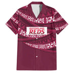 Queensland Rugby Pacific Custom Family Matching Short Sleeve Bodycon Dress and Hawaiian Shirt Pasifika Tapa Pattern