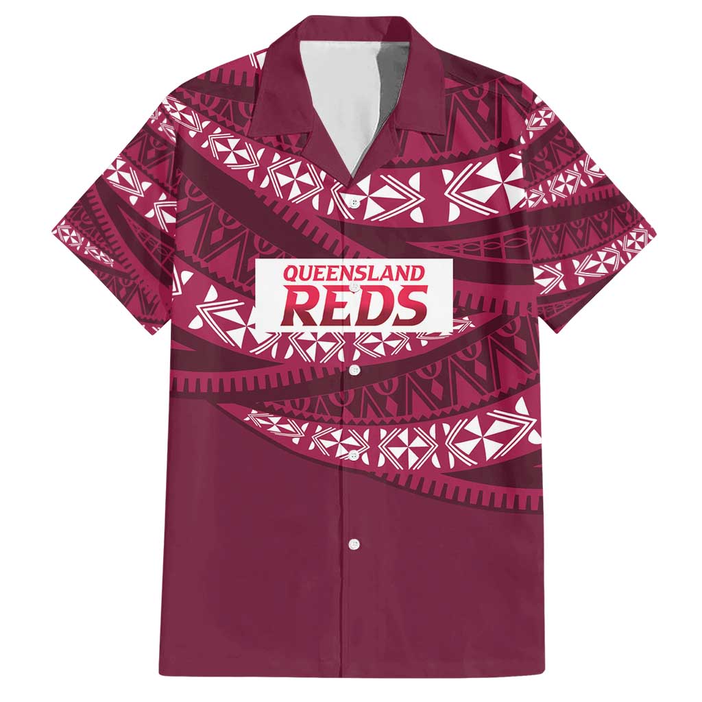 Queensland Rugby Pacific Custom Family Matching Short Sleeve Bodycon Dress and Hawaiian Shirt Pasifika Tapa Pattern
