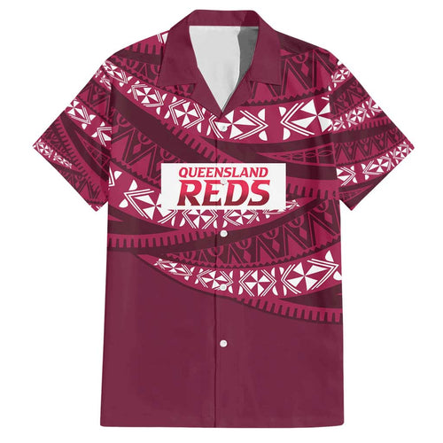 Queensland Rugby Pacific Custom Family Matching Short Sleeve Bodycon Dress and Hawaiian Shirt Pasifika Tapa Pattern