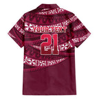 Queensland Rugby Pacific Custom Family Matching Tank Maxi Dress and Hawaiian Shirt Pasifika Tapa Pattern