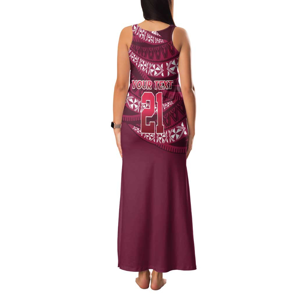 Queensland Rugby Pacific Custom Family Matching Tank Maxi Dress and Hawaiian Shirt Pasifika Tapa Pattern