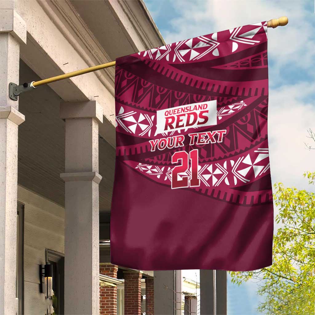 Queensland Rugby Pacific Custom Garden Flag Pasifika Tapa Pattern