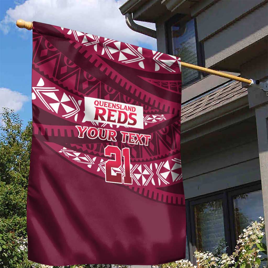 Queensland Rugby Pacific Custom Garden Flag Pasifika Tapa Pattern
