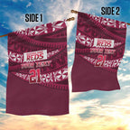 Queensland Rugby Pacific Custom Garden Flag Pasifika Tapa Pattern