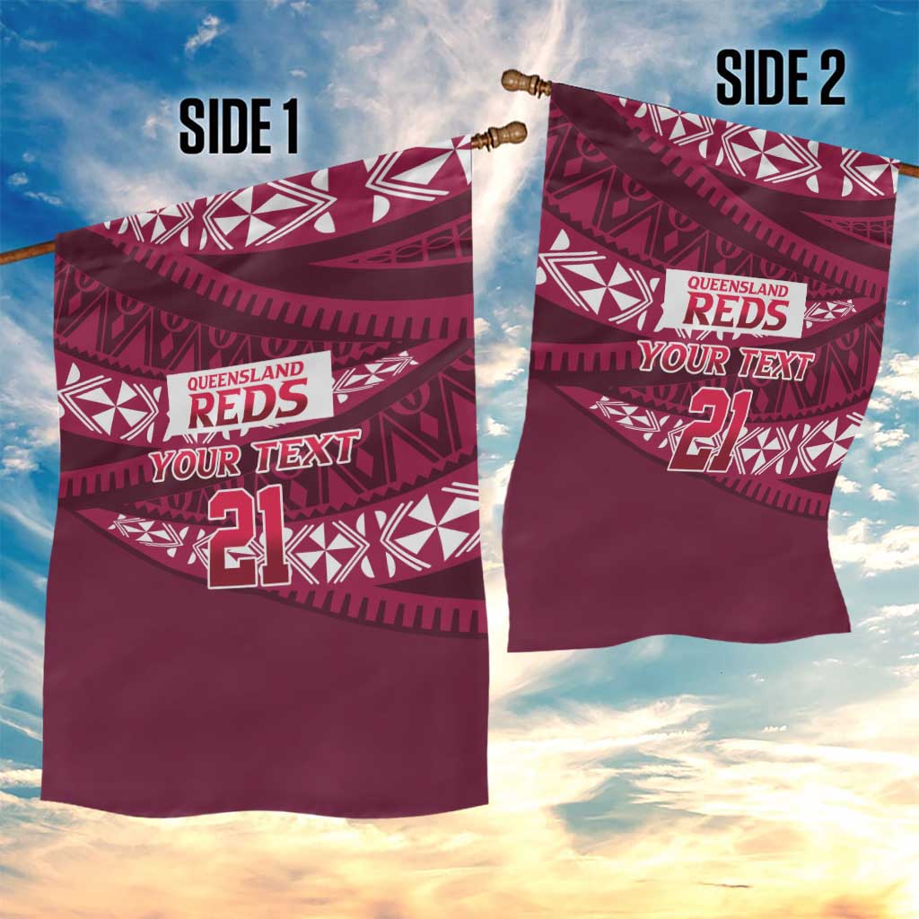 Queensland Rugby Pacific Custom Garden Flag Pasifika Tapa Pattern